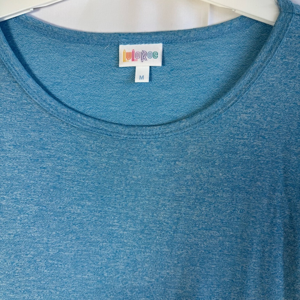 LuLaRoe Women’s Julia Midi Dress Teal Blue Short Sleeve Sz Medium NWT - Picture 4 of 8